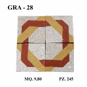 Alter Graniglia-Bodenbelag 20x20 cm.